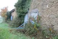View of the front door outside